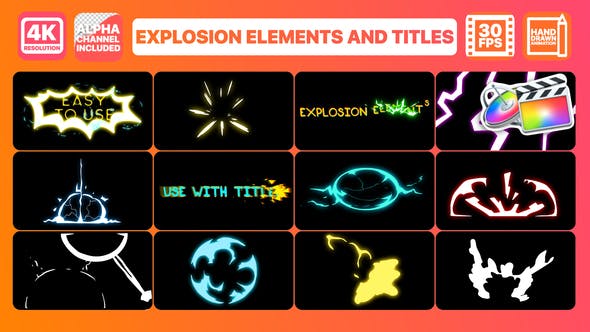 Explosion Elements And Titles | FCPX - Download Videohive 28740566