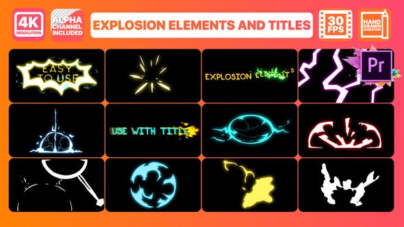 Explosion Elements And Titles | Premiere Pro MOGRT - Videohive Download 28720706