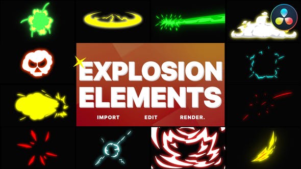 Explosion Elements | DaVinci Resolve - 36334179 Videohive Download