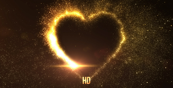 Explosive Golden Heart - Download Videohive 21190713