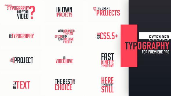 Extended Typography Mogrt - Download Videohive 21966968