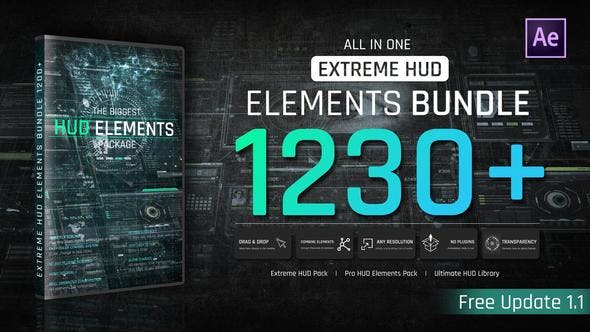 Extreme HUD Elements Bundle 1200+ - Download 44273741 Videohive