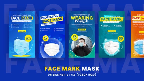 Face Mark Mask Ads Set Stories Pack - Download 35503465 Videohive