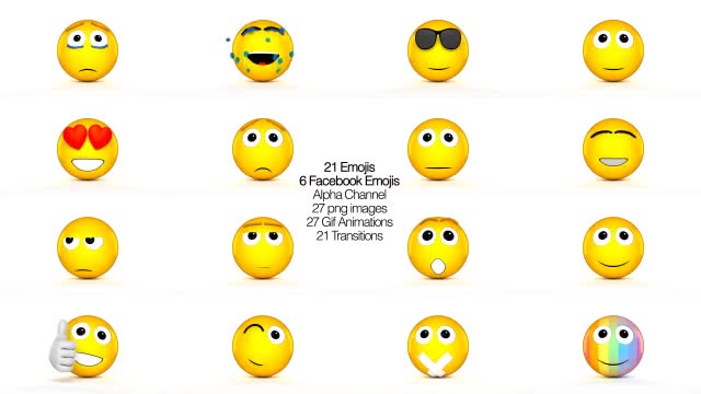 Facebook Emojis And 3D Animated set of Emojis Videohive 20437993 After Effects Image 1