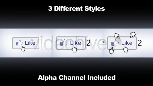 Facebook Liked Button Clicked 3 Styles + Alpha Videohive 1969780 Motion Graphics Image 1