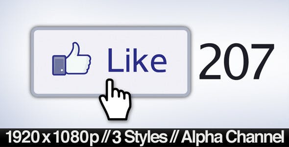 Facebook Liked Button Clicked 3 Styles + Alpha - Download Videohive 1969780