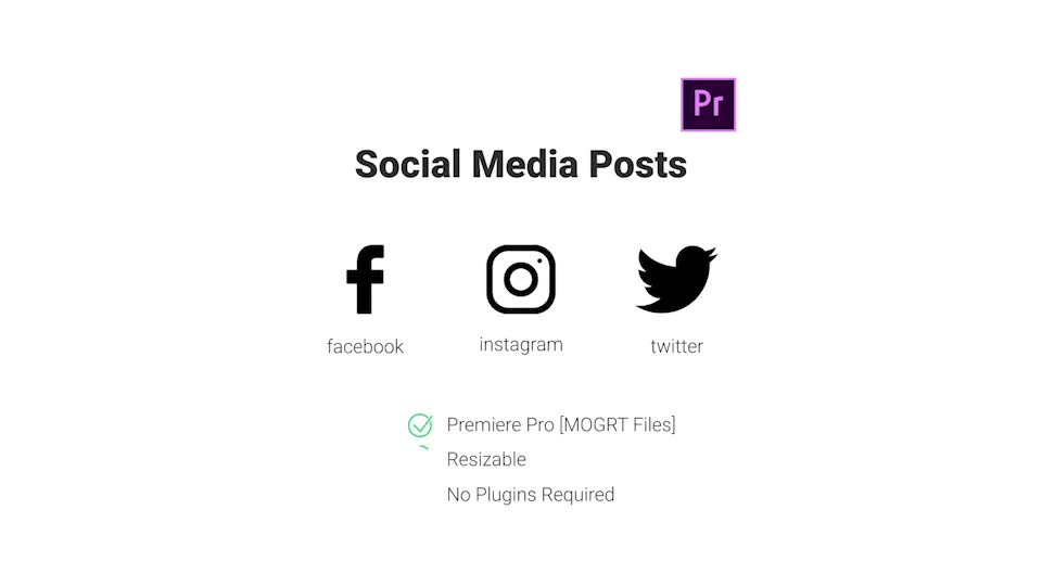 Facebook Twitter Instagram Animated Posts | MOGRT For Premiere Pro Videohive 25787128 Premiere Pro Image 1