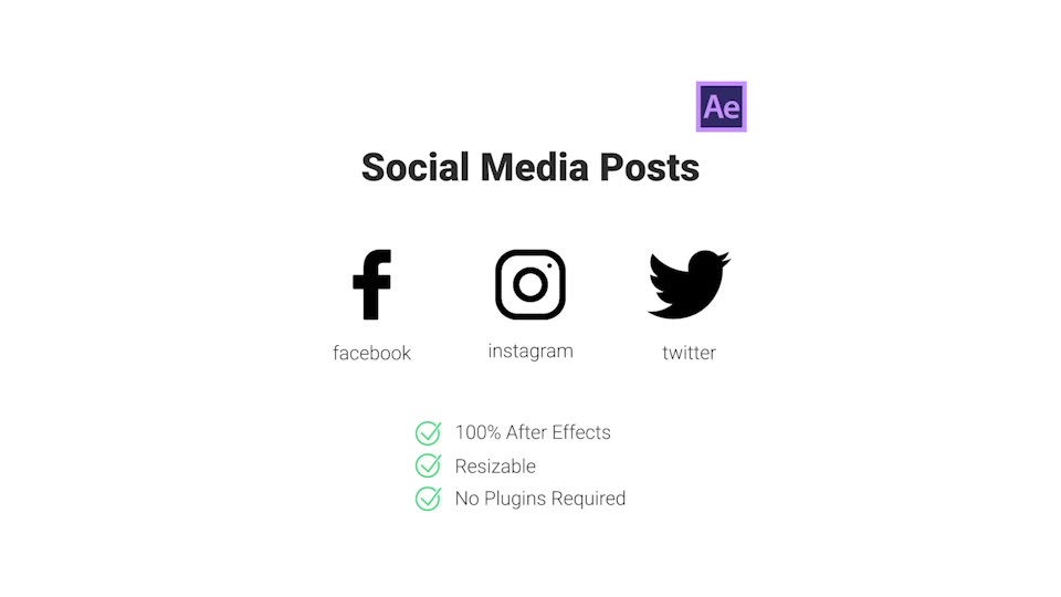 Facebook Twitter Instagram Animated Posts Videohive 24431482 After Effects Image 2