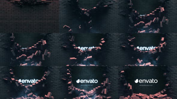 Falling Bricks Logo - Videohive 26889732 Download