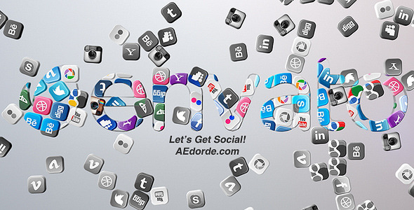 Falling Social Icons Logo reveal - Download Videohive 7891706
