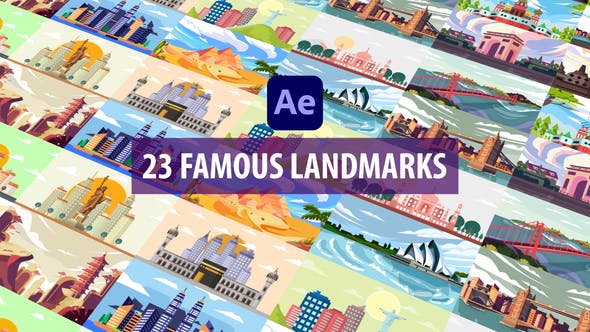 Famous Landmark Animation | After Effects - Download 32862737 Videohive