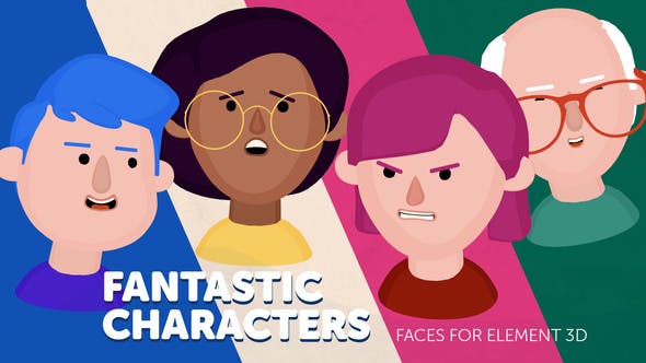Fantastic Characters Faces for Element 3D - 35646665 Download Videohive