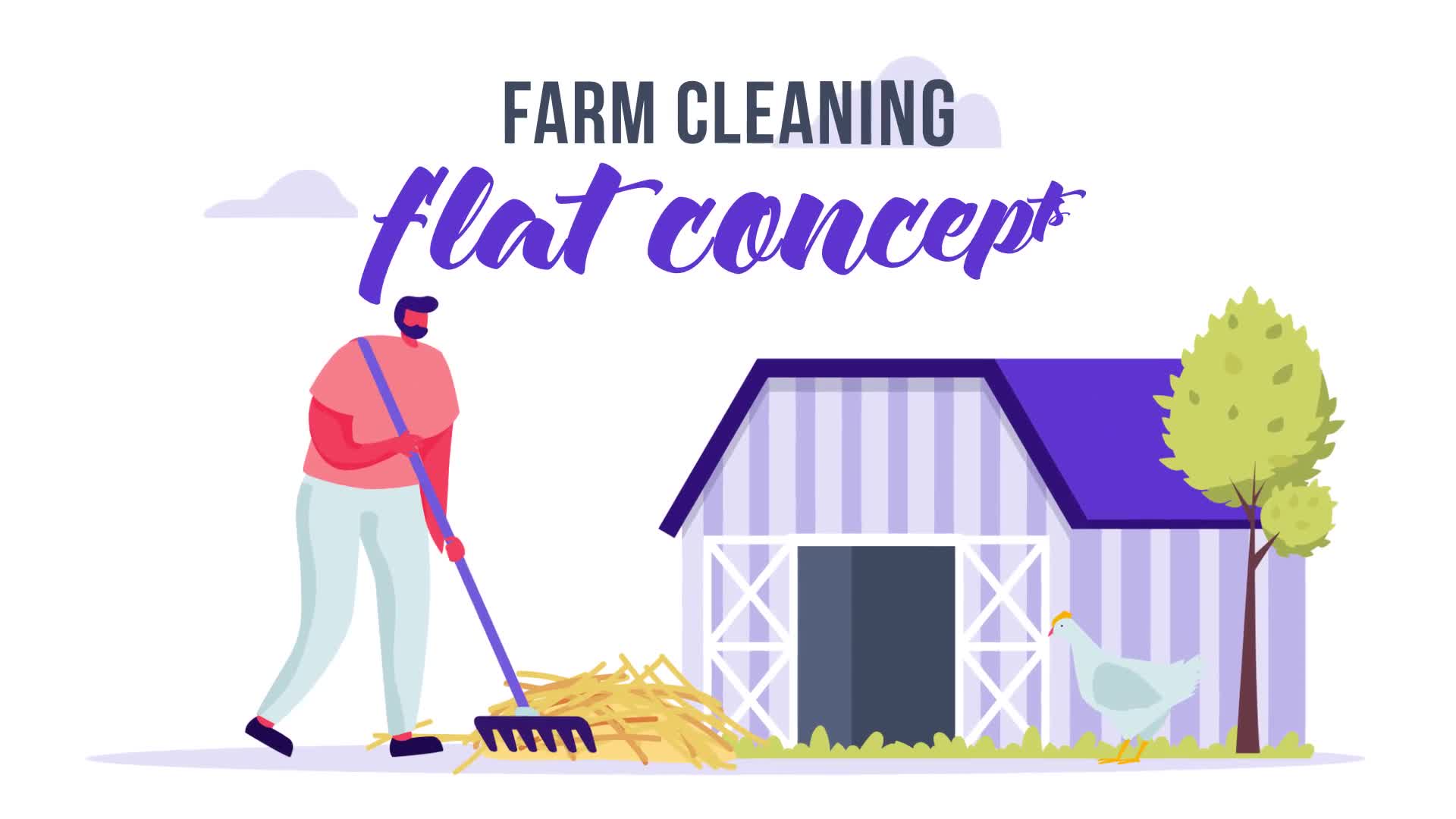 Farm cleaning Flat Concept Videohive 33189207 After Effects Image 1
