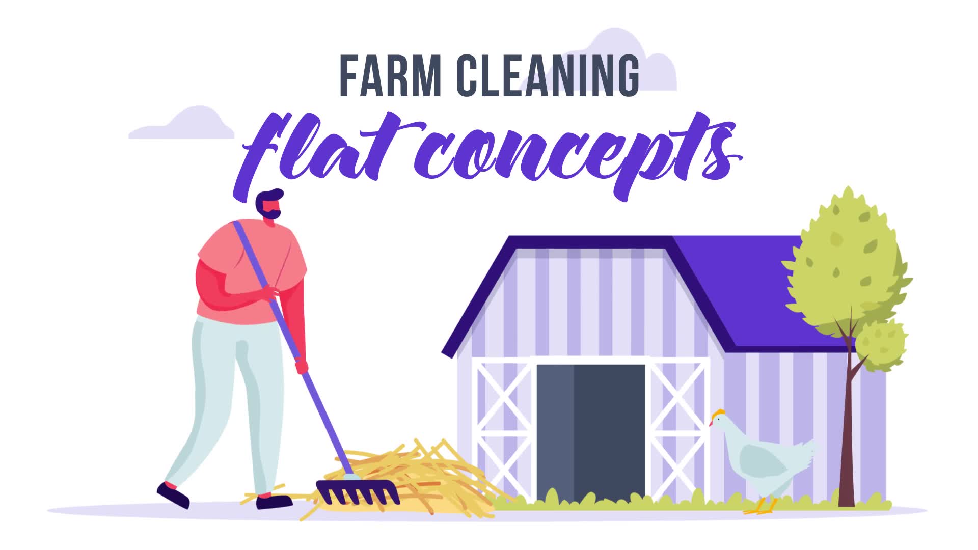 Farm cleaning Flat Concept Videohive 33189207 After Effects Image 2