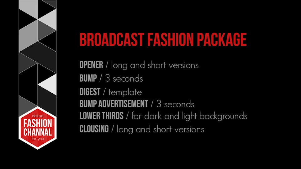 Fashion Broadcast Package - Download Videohive 12048504