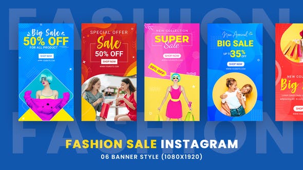 Fashion Sale Instagram Stories Banners - Videohive Download 34713678