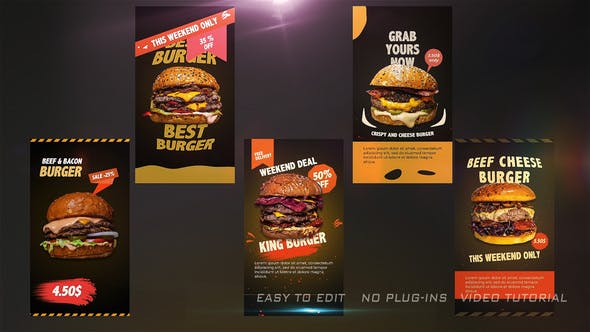 Fast Food Menu Stories - 33661339 Download Videohive