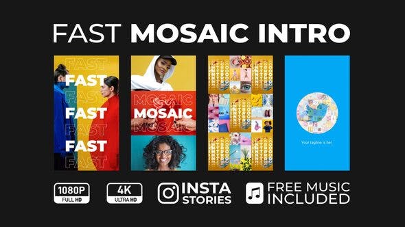 Fast Mosaic Intro - Download 33738045 Videohive