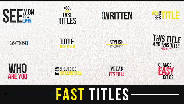 Fast Titles - Download Videohive 13635649