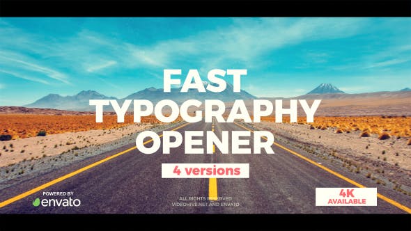 Fast Typograhy Opener - Videohive 19974810 Download