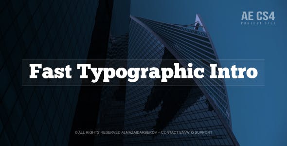 Fast Typographic Intro - 20179190 Videohive Download