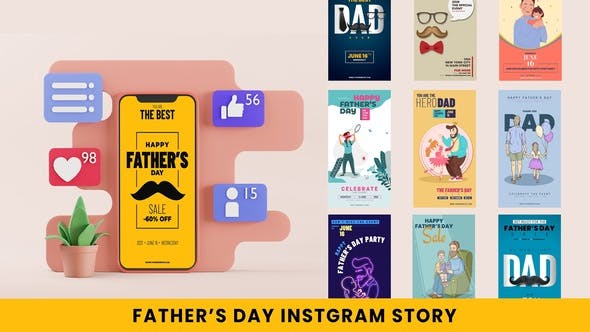 Fathers Day Instagram Stories - 32034341 Download Videohive