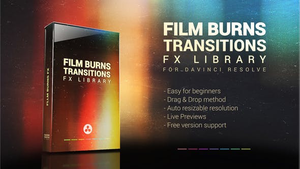 Film Burns Transitions & FX Pack for DaVinci Resolve - 38274472 Download Videohive