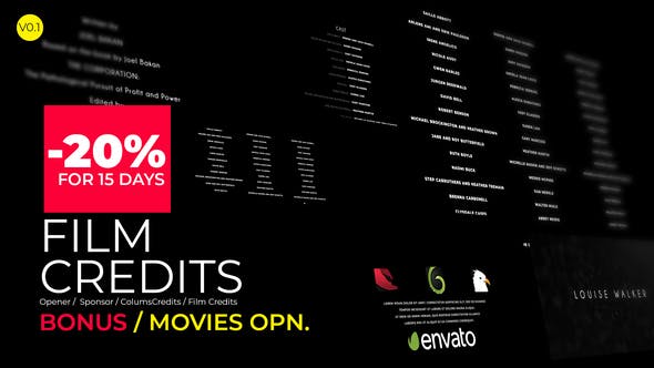Film Credits And Movies Opener - 23697835 Download Videohive
