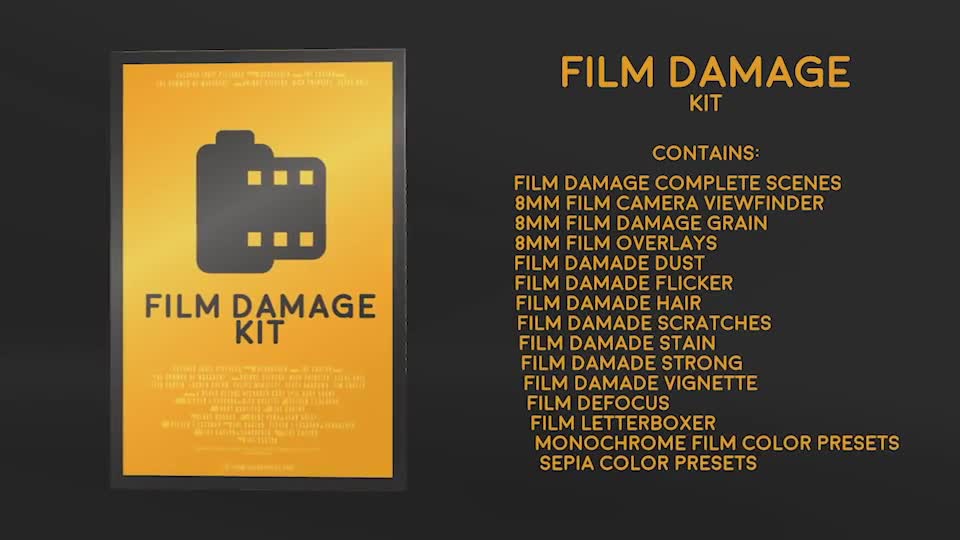 Film Damage Kit | Big Pack of Film Damage Presets for After Effects Videohive 25658320 After Effects Image 2