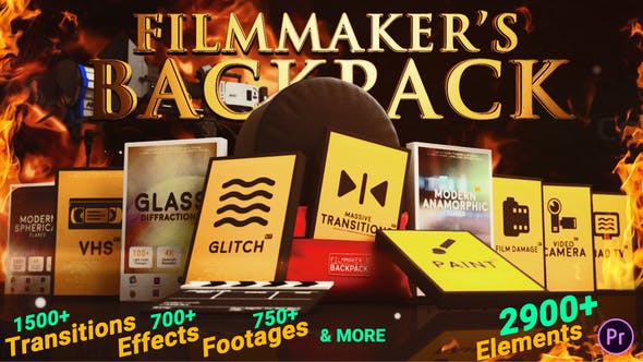 Filmmakers Backpack | Big Pack of Transitions Effects Footages and Presets for Premiere Pro - Videohive Download 28628558