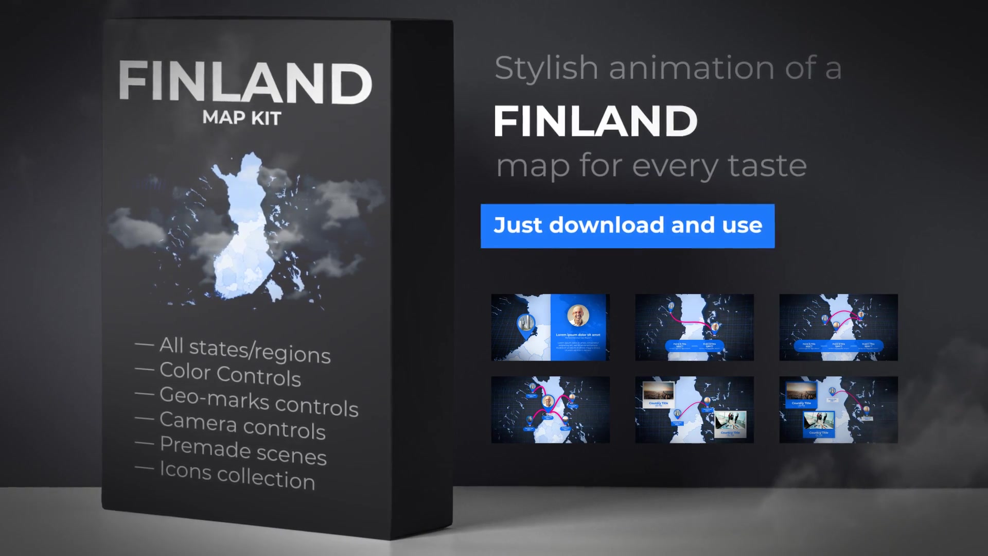 Finland Map Republic of Finland Map Kit Videohive 24665522 After Effects Image 11