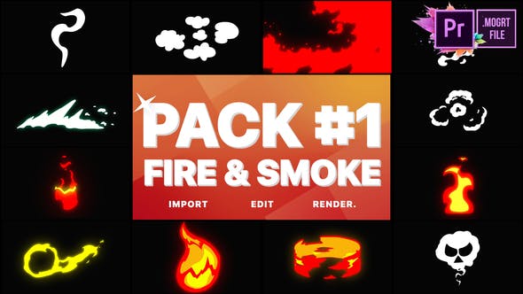 Fire And Smoke Pack 01 | Premiere Pro MOGRT - 28902543 Videohive Download
