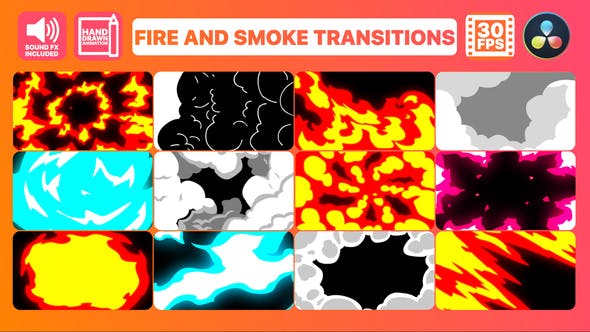 Fire And Smoke Transitions | DaVinci Resolve - Videohive 34624724 Download