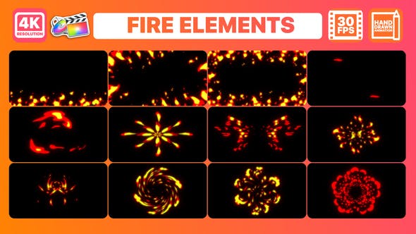 Fire Elements And Backgrounds | FCPX - Download Videohive 31209692