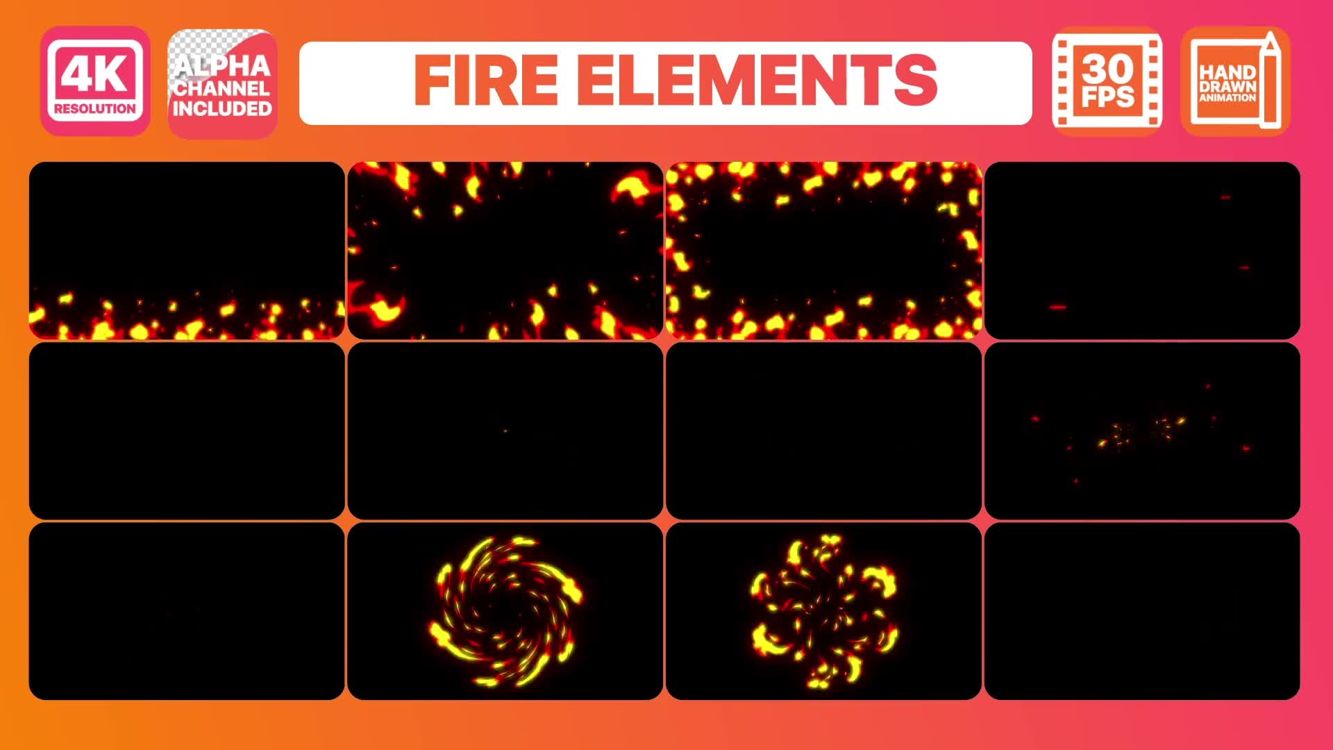 Fire Elements And Backgrounds | Premiere Pro MOGRT Videohive 30375544 Premiere Pro Image 2