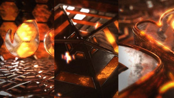 Fire Hexagons - Download Videohive 14043319