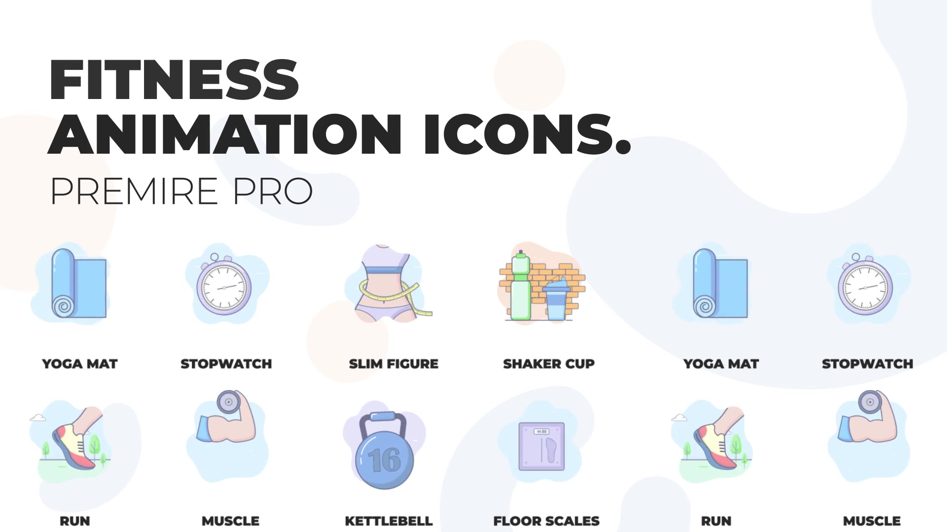 Fitness Animation Icons (MOGRT) Videohive 36272992 Premiere Pro Image 3