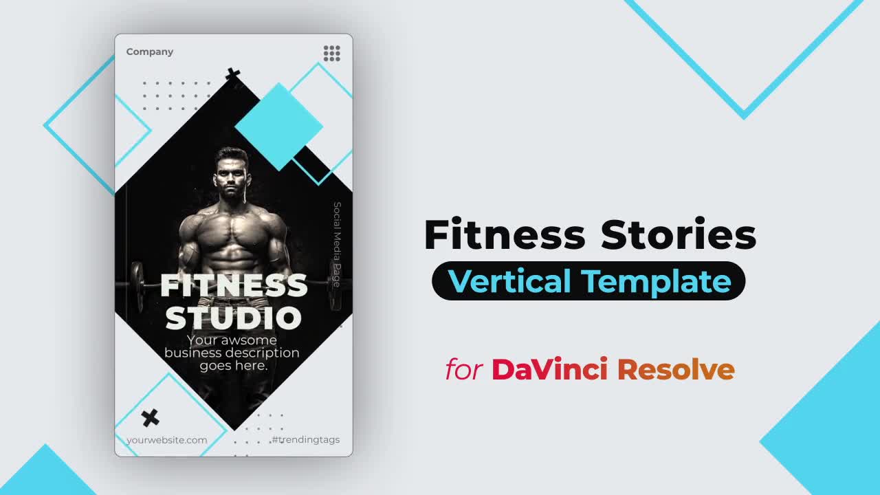 Fitness Stories | DaVinci Resolve Template | Vertical Videohive 34234876 DaVinci Resolve Image 1