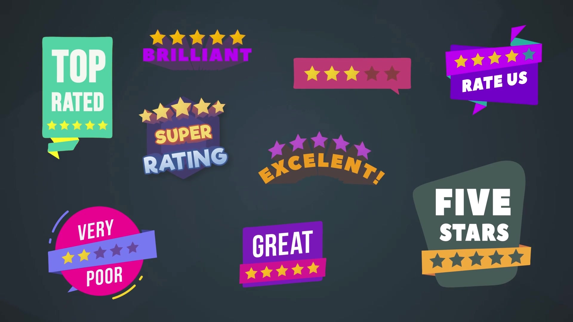 Five Stars Rating Badges [After Effects] Videohive 38236417 After Effects Image 10