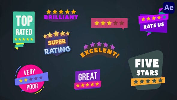 Five Stars Rating Badges [After Effects] - 38236417 Videohive Download