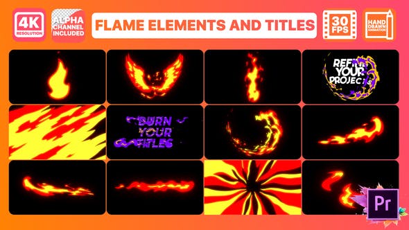Flame And Titles | Premiere Pro MOGRT - Videohive Download 26376860