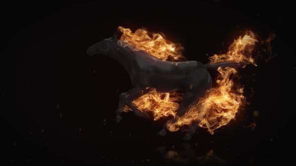 Flamming Horse Logo Reveal - Videohive Download 22216625