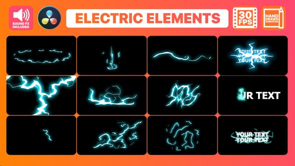 Flash FX Electric Elements And Titles | DaVinci Resolve - 34054073 Videohive Download