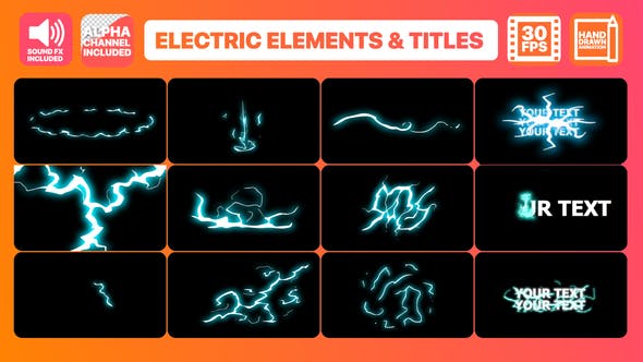 Flash FX Electric Elements And Titles | Final Cut Pro - 24016386 Videohive Download