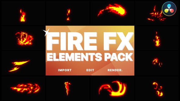 Flash FX Fire Elements | DaVinci Resolve - 32271854 Videohive Download