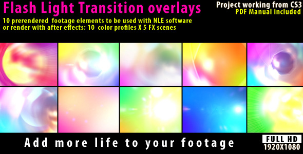 Flash Light Transition Overlay Lense Pack - Download Videohive 2502029