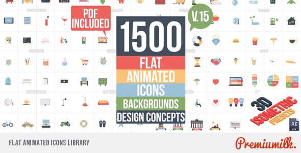 Flat Animated Icons Library - Download Videohive 11453830