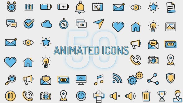 Flat Animated Icons - Videohive Download 19441083