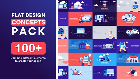 Flat Design Concepts Pack - 22583748 Videohive Download