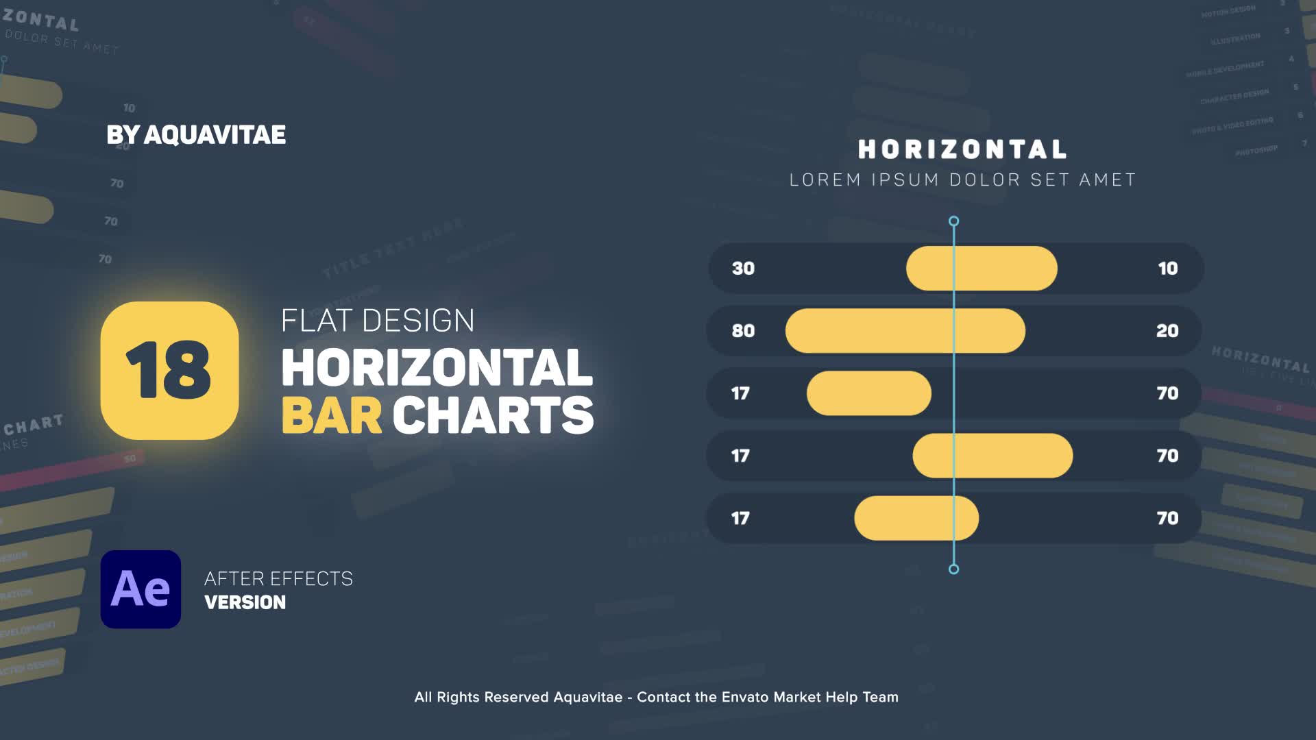 Flat Design Horizontal Bar Charts Videohive 35825515 After Effects Image 1